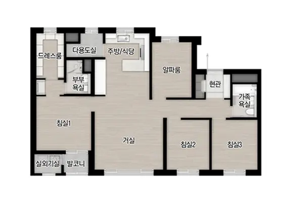 문화 자이 SK뷰의 84타입구조입니다